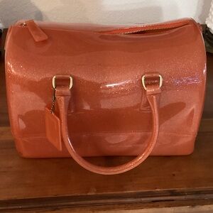 Furla Shimmering Orange Satchel